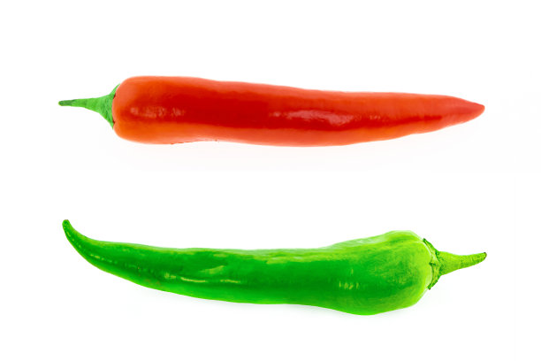 辣椒辣横荚红绿孤立白底亚洲调味图片下载