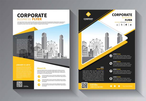 业务抽象向量模板。宣传册设计，涵盖现代布局，年度报告，海报，传单A4彩色三角形，几何形状的科技，科学，市场与灯光背景图片下载