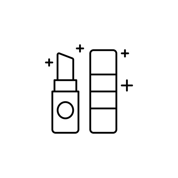 嘴唇,口红图标。简单的线条，轮廓矢量化妆图标的用户界面和用户体验，网站或移动应用程序图片下载