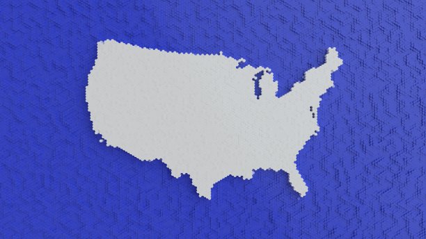 美国马赛克瓷砖抽象地图图片下载