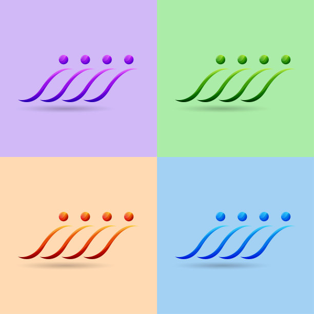 一组人组和社会联系图标和标志，矢量插图图片下载