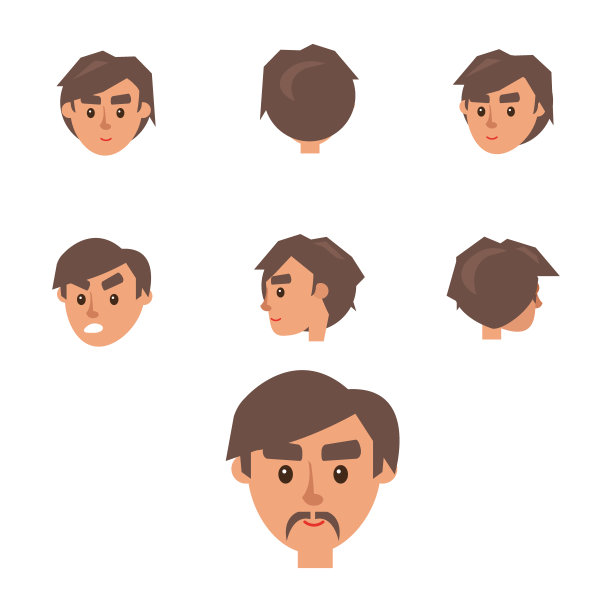 人的构造函数。七只雄性人头图片下载