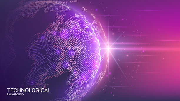 行星地图。世界地图。全球社交网络。的未来。向量。蓝色的未来主义背景与行星地球。互联网和技术。浮动蓝色丛几何背景。图片下载