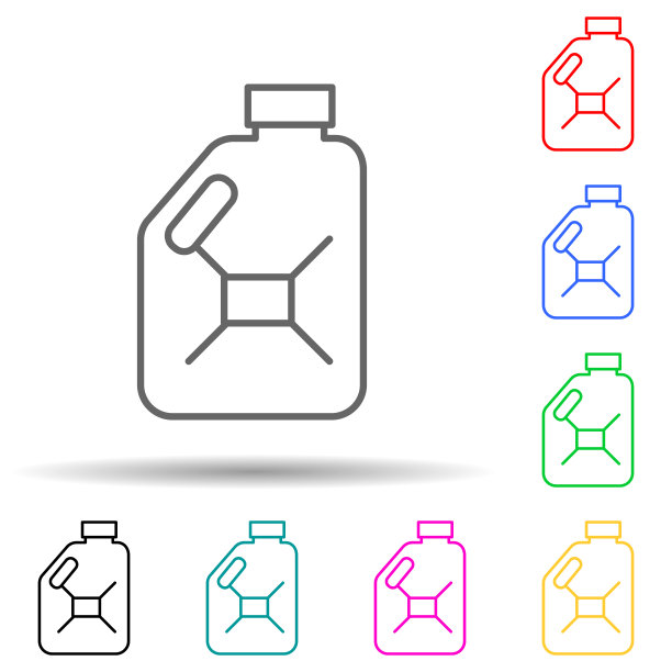 油瓶多色风格图标。简单的细线，轮廓向量的汽车服务和维修零件的ui和ux图标，网站或移动应用程序图片下载