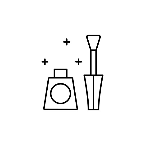 指甲油美甲图标，用于UI和UX的简单线条轮廓矢量化妆图标，网站或移动应用程序图片下载