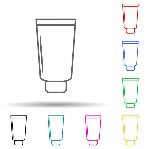 一管奶油色多色风格的图标。简单的细线，瓶子图标的轮廓矢量ui和ux，网站或移动应用程序图片下载