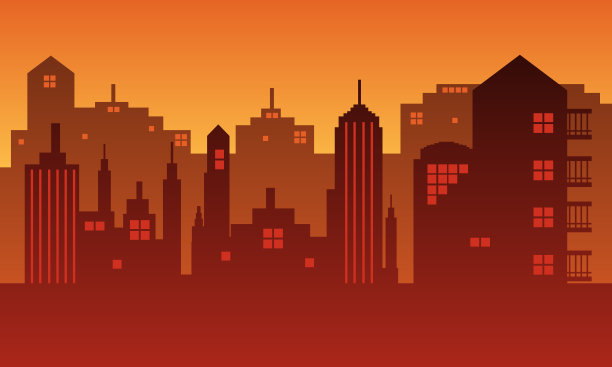 一个城市的背景在下午和高楼大厦。图片下载