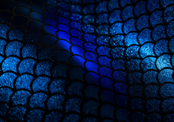 反光的深蓝色和青色美人鱼规模图案打印背景图片下载