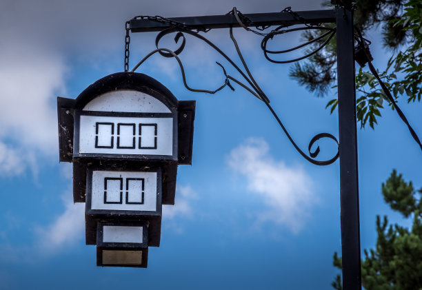 奥赫里德湖街灯的特写图片下载