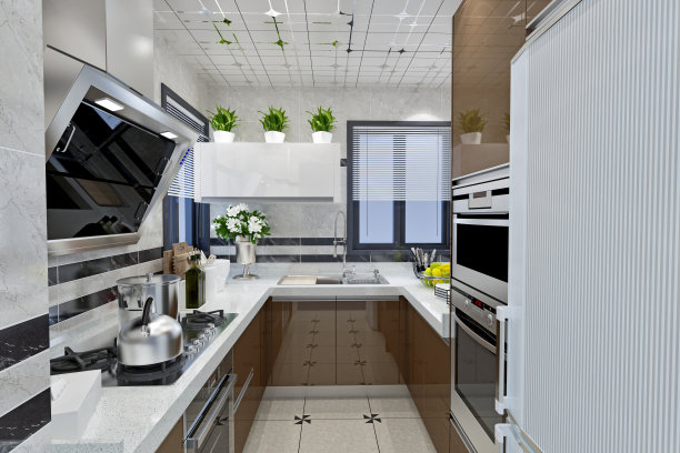 3d渲染现代厨房图片下载