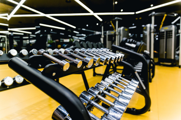 健身室的哑铃架图片下载