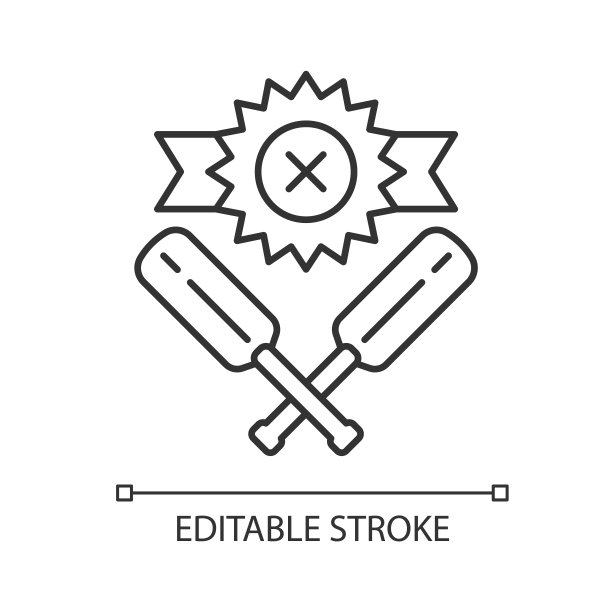 板球击败线性图标。总游戏结果。冠军的损失。输球标记，交叉球棒。游戏结束。细线说明。轮廓的象征。矢量孤立轮廓绘制。可编辑的中风图片下载