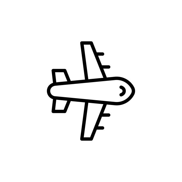 简单的飞机飞机线图标。图片下载