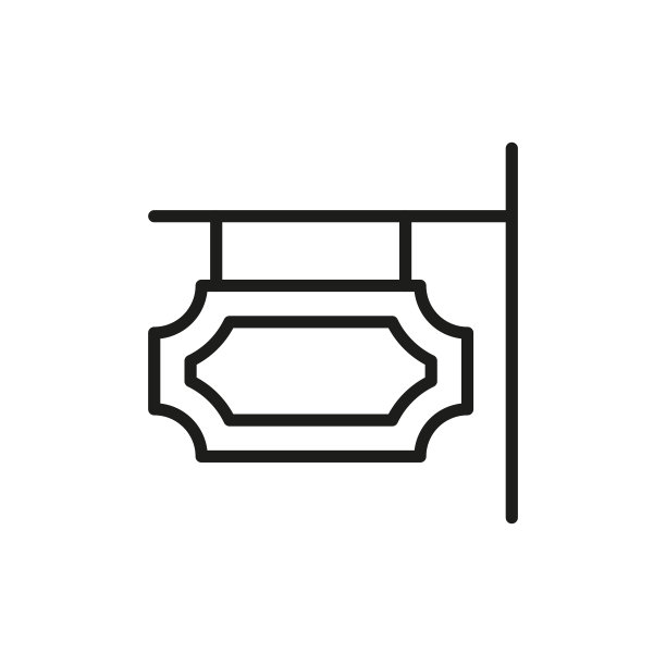 简单的标识板线条图标。图片下载