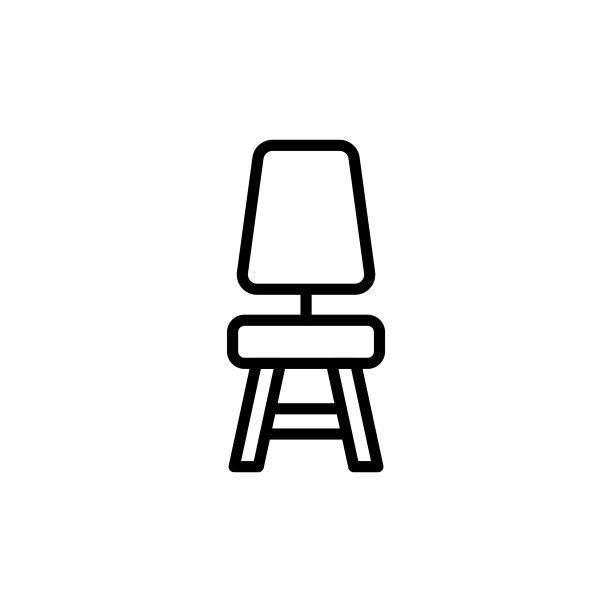 简单的椅子线条图标。图片下载