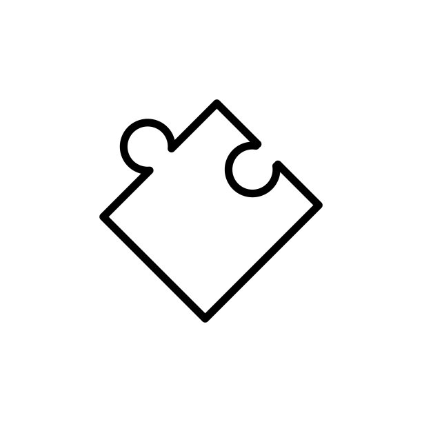 简单的拼图线图标。图片下载