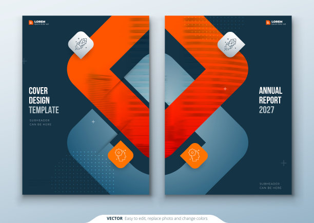 暗红色宣传册设计。A4封面模板的小册子，报告，目录，杂志。布局与明亮的颜色形状和抽象照片的背景。现代宣传册的概念图片下载