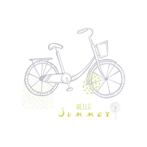 矢量草图插图与自行车图片下载