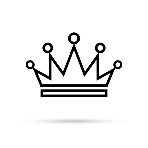 黑皇冠图标孤立的哀鸣背景。矢量设计元素。图片下载