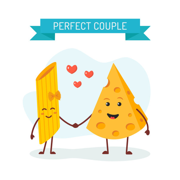 完美的奶酪和意大利面搭配图片下载