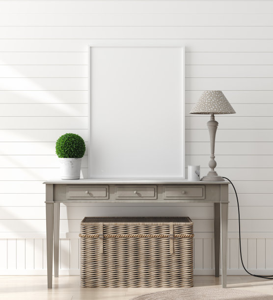 海报模拟在农舍的室内背景图片下载