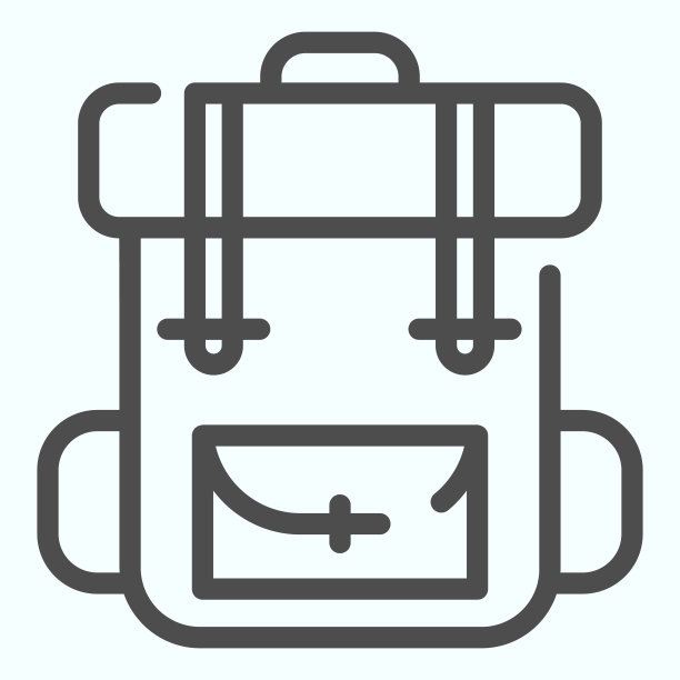 背包行图标。旅行袋矢量插图孤立在白色。旅行箱轮廓风格设计，专为网页和应用设计。Eps 10。图片下载