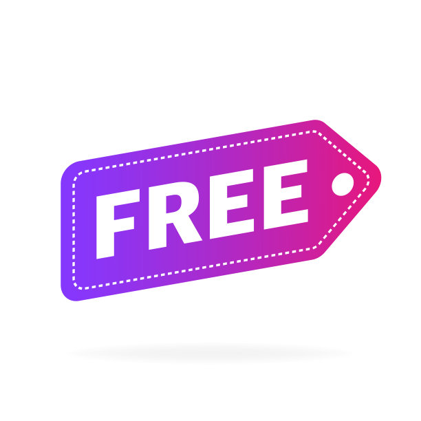 彩色的免费价格贴在白色的背景图片下载