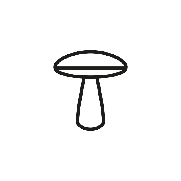 简单的蘑菇线图标。图片下载