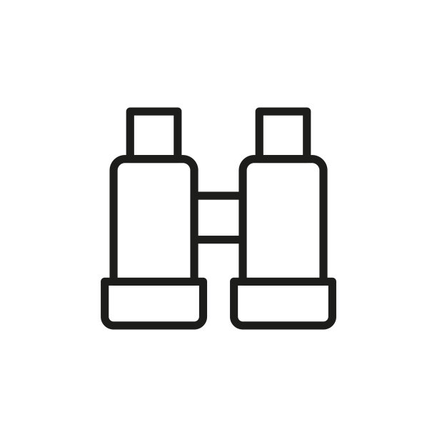 简易双筒望远镜线条图标图片下载
