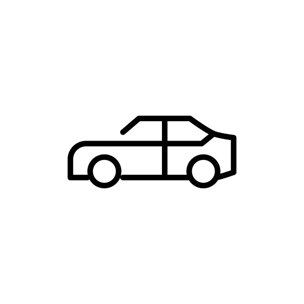 简单的汽车线条图标。图片下载