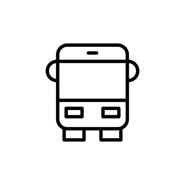 简单的校车线路图标。图片下载