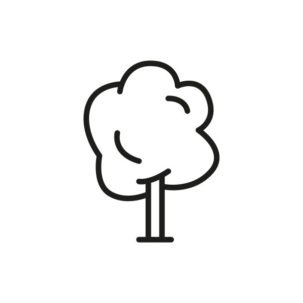 简单的树线图标。图片下载