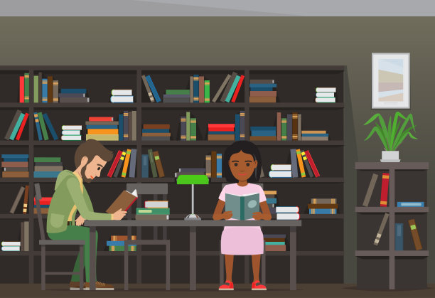 学生在图书馆阅读《平面向量》教材图片下载