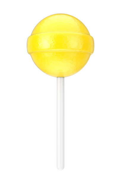 Sweet Candy Yellow Lollipop. 3d渲染图片下载