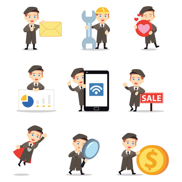 一组人物男侦探试图破案。图片下载