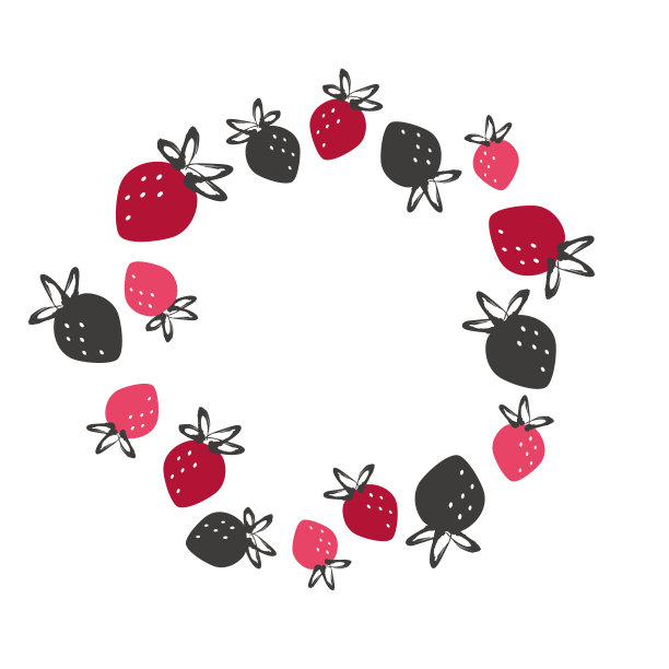 矢量手绘草莓框架插图图片下载