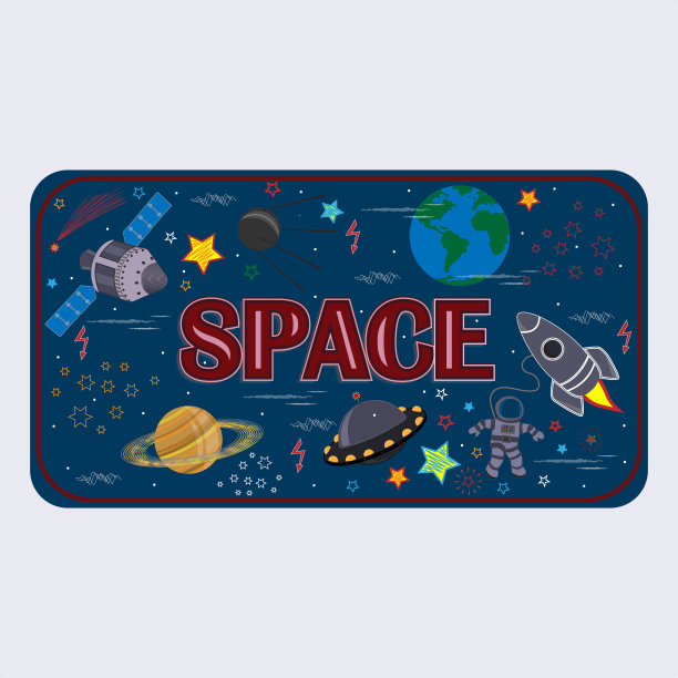 横幅上的主题空间和宇宙与元素和细节，向量图片下载