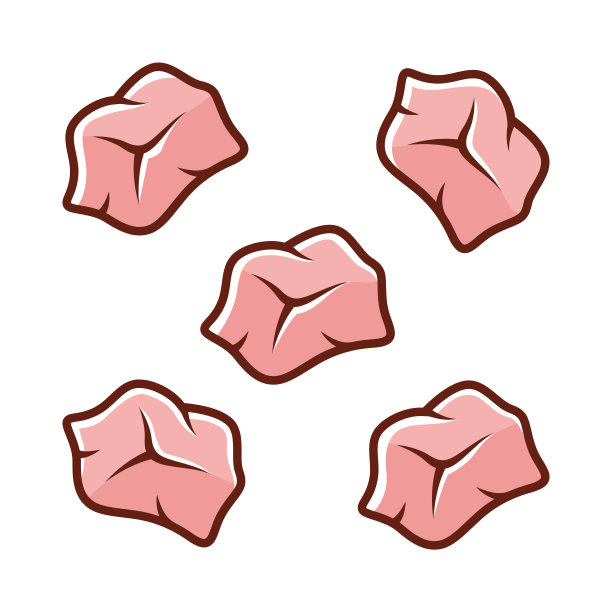 预剪彩色图标。屠夫的肉。肉类生产销售。肉丸的成分。蛋白质的来源。屠宰业务。孤立的矢量图图片下载