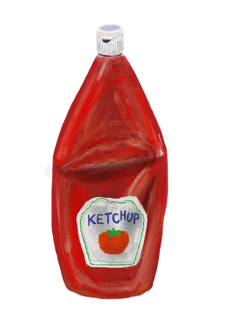 一个用了一半的正宗番茄酱瓶子图片下载