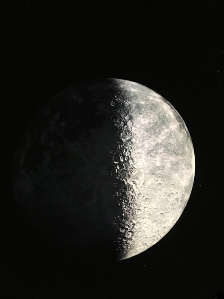 夜空中月亮的细节。不是真实的，只是动画。但很现实的。图片下载