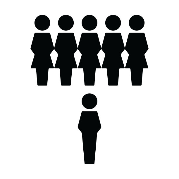 公司图标矢量，男女团队人物符号，扁平风格标志图片下载