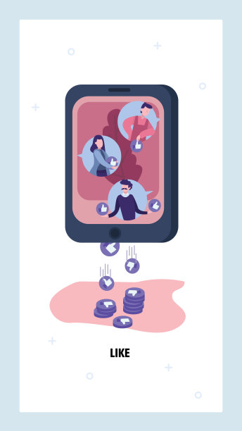 人们喜欢分享社交媒体内容，手机技术。社交媒体关注者概念。矢量网站设计模板。登陆页网站概念说明图片下载