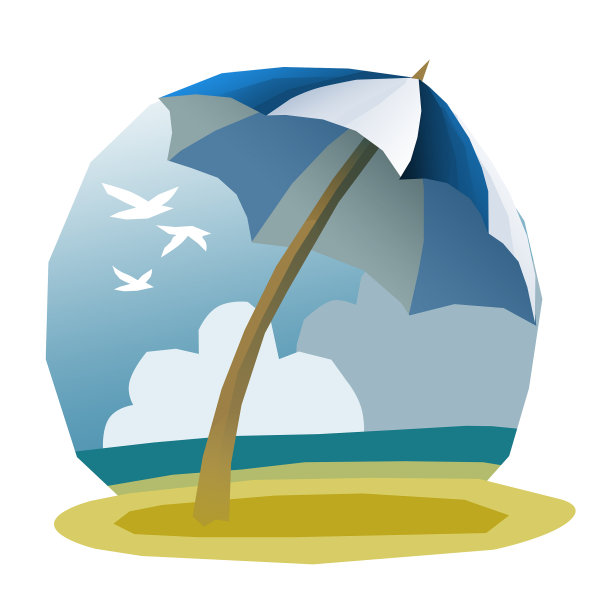 蓝白伞图片下载