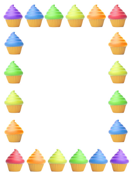 彩虹色杯蛋糕架图片下载