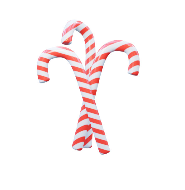 焦糖糖的形式拐杖，白色和红色的螺旋。逼真的3D渲染，孤立的白色背景，空白的节日设计。图片下载