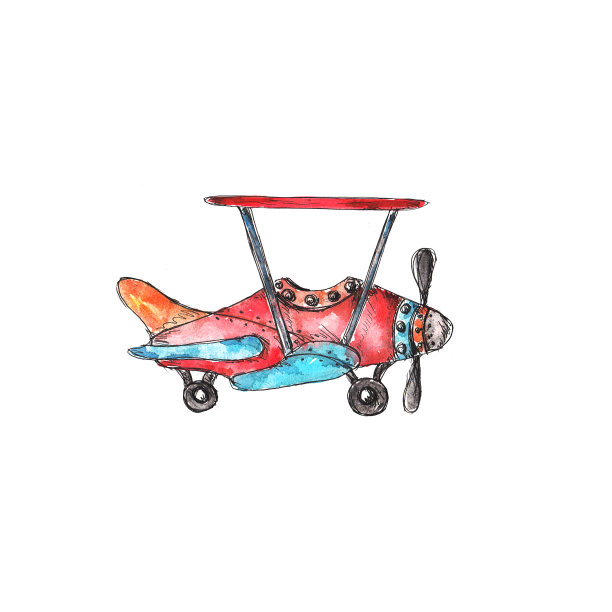 水彩手绘艺术复古蒸汽朋克汽车复古图标孤立在白色背景图片下载