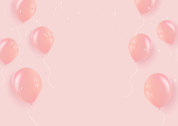 五彩纸屑和气球，庆祝粉彩背景，装饰贺卡，横幅海报矢量插图图片下载