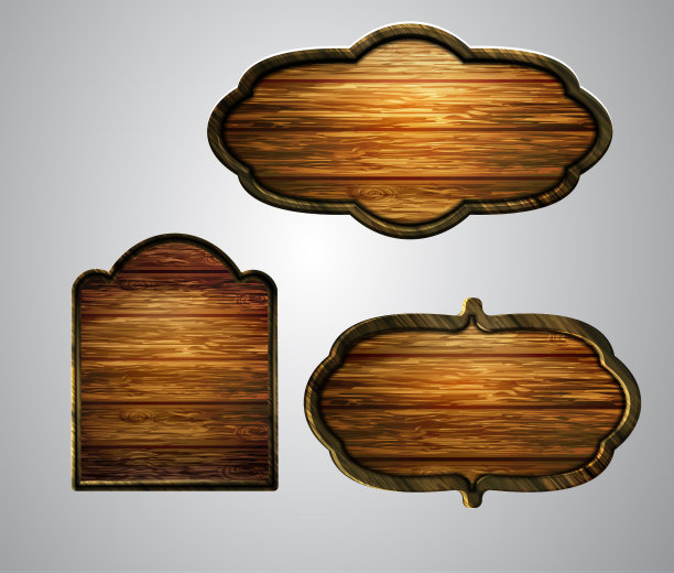 矢量现实的插图木制招牌图片下载