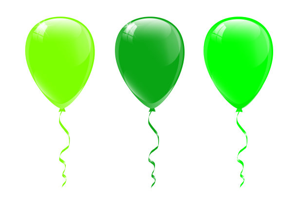 绿色气球，矢量图。图片下载