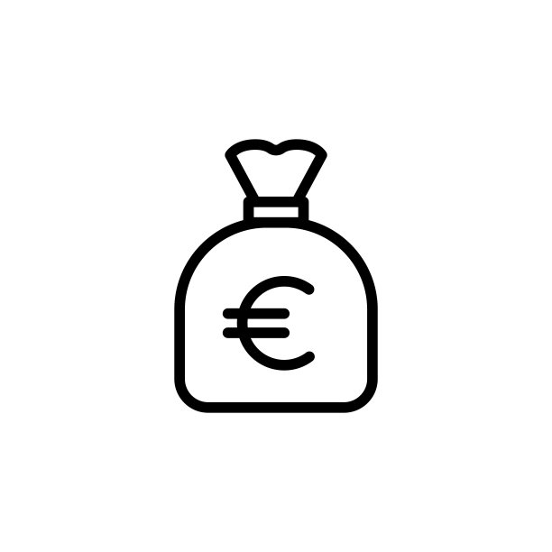 简单的钱袋线图标。图片下载